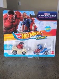🔥 Hot Wheels Racer Verse Exclusive Red Hulk & Captain America 🔥 - Picture 1 of 4