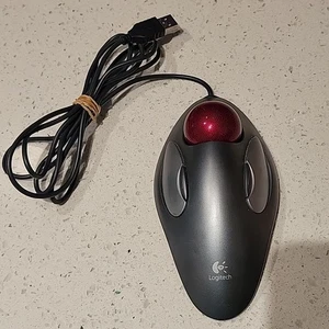 Logitech T-BC21 USB Wired Optical Trackman Marble Mouse Trackball Tested Working - Picture 1 of 4