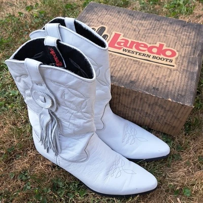 Vintage LAREDO Leather Tassel Western Cowgirl Boots Womens Size 9 M WITH BOX - Image 1 of 4