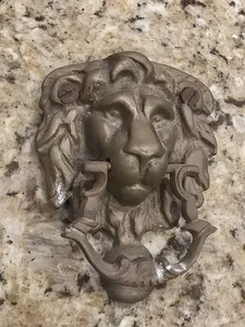 Antiker Vintage Gusseisen Löwe Türklopfer 3"x4" - Bild 1 von 6