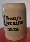 CHOPE BIERE GRES SARREGUEMINES BRASSERIE LORRAINE METZ MESURE  EN CREUX 6 / 20 L