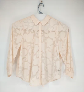 Torrid Damen Harper Beige Knopfleiste Erhöhtes Blumendesign Größe 3 = 3X Langarm - Bild 1 von 8