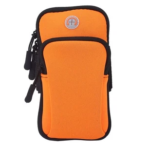 Orange Outdoor Sport Running Jogging Exercise Gym Arm Wrist Pouch Armband P DOB - Photo 1/9