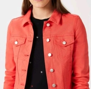 Hobbs Mariam denim jacket Coral Size 18 - Picture 1 of 17