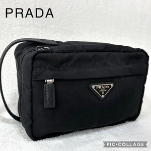 PRADA Reisetasche Second Bag Logo Nylon Leder schwarz echt - Bild 1 von 24