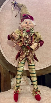 RAZ IMPORTS Christmas Elf Figurine/18 Inches/Porcelain Head And Hands/Poseable Body