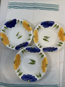 3 Maxan Bowl 8’’x 2’’ Tall Hand Painted Made In Italy Floral Design. - Picture 1 of 6