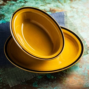 Vintage Honey Stoneware Vegetable Bowl and Platter Japan Designer's Collection - Picture 1 of 7