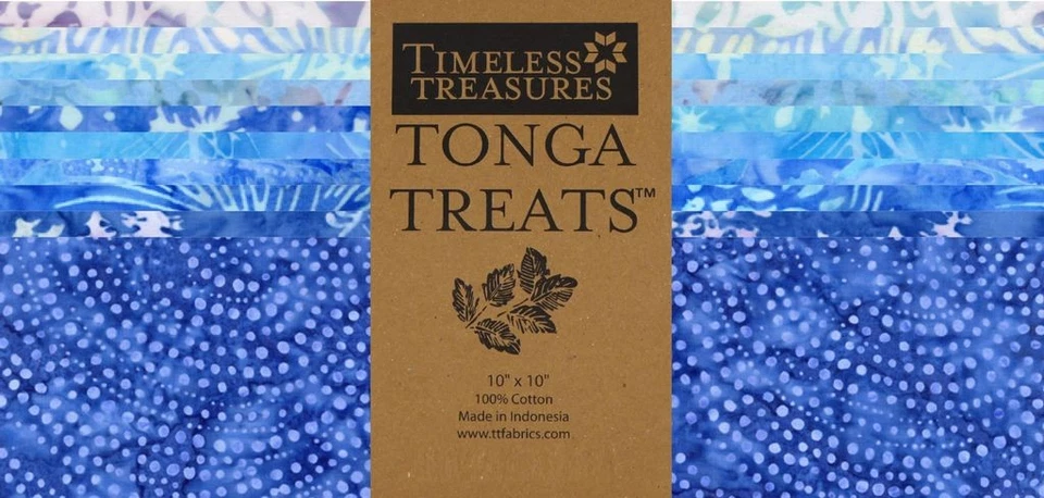 Timeless Treasures Tonga Treats - CRYSTAL - (42) 10" Batik Fabric Squares - Image 1 of 1