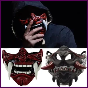 Maschera Halloween Samurai Giapponese Fantasma Diavolo Halloween Diavolo Guerriero Gioco di Ruolo - Foto 1 di 27