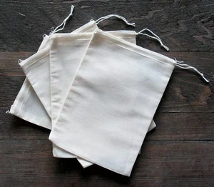 50 (5x7) Cotton Muslin Drawstring Bags Bath Soap Herbs - Picture 1 of 1