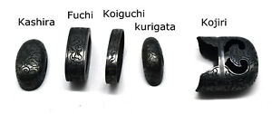 full set of japanese sword fittings for koshirae of katana or wakziashi