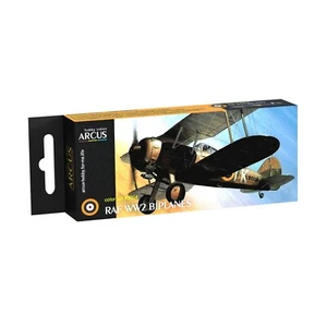 Arcus E3004 Enamel Paint Set RAF WW2 Biplanes 6 Colors in set 10ml for Model Kit - Picture 1 of 14