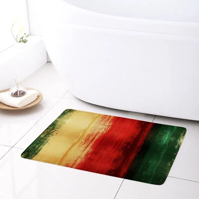 Juego de Cortina de Ducha Minimalista Rojo y Verde Abstracto Dorado para Decoración de Baño Foto 1 de 4