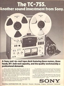 1974 Sony Tape Deck Recorder Cassette Electronics Black & White Vintage Print Ad - Picture 1 of 1