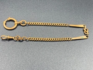 Antique German Gold Plated Albert Pocket Watch Chain Rare Fancy Link Marked 1920 - Picture 1 of 8