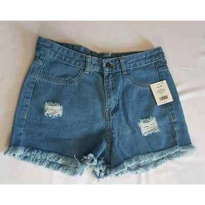 Women Casual Denim Hole Shorts Frayed Ripped Jeans Shorts Bottom Pants M - Picture 1 of 8