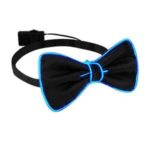 EL Wire Blue Bow Tie for Men Night Rave Parties - Picture 1 of 1