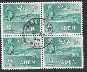 ADEN 1953/63 SG52 x 4 VERY FINE USED; ADEN CAMP CANCEL 5/5/58 - Picture 1 of 2