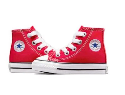 Унисекс ребенка ясельного возраста Converse Chuck Taylor все звезды Core Hi верхний 7J232 цвет красный новый - Изображение 1 из 4