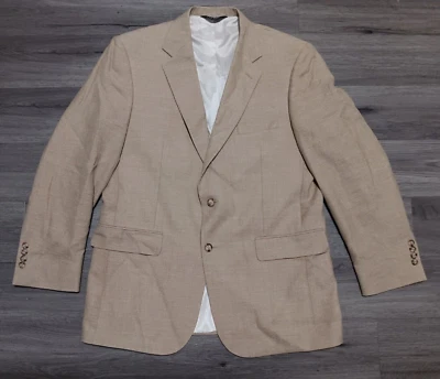 Jos A Bank Men's Beige Linen Wool 2 Button Blazer Sport Coat Size 44R - Image 1 of 4