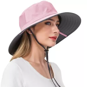 Unisex Sun Hat with Ponytail Hole Waterproof UV Protection Wide Brim Bucket H... - Picture 1 of 8
