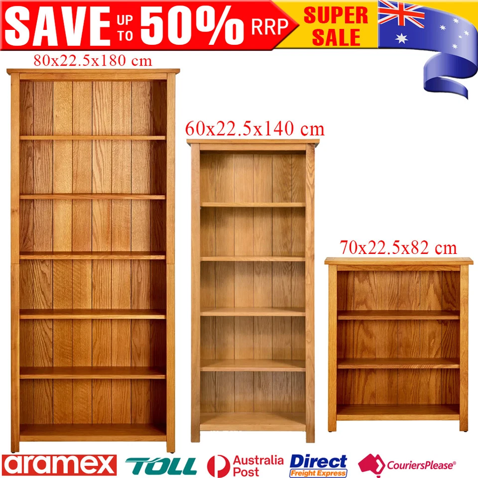 3/5/6 Tiers Oak Bookcase DVD Rack Book Shelf Cabinet Display Unit book shelves - image 1 of 1