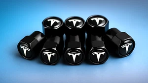 Tesla Black Metal Tire Valve Dust Caps – Set of 4 - Picture 1 of 5
