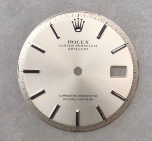 Authentic Rolex Mens Datejust Vintage Silver Stick Marker Dial for 1601-1603  - Picture 1 of 4