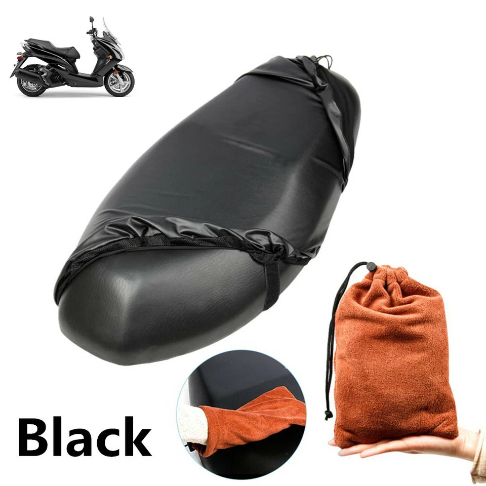 Capa almofada assento motocicleta preta impermeável poeira UV protetor scooter tamanho G - Imagem 1 de 4