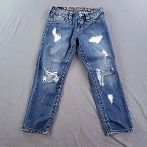 Rock Revival Jeans Womens 27 Blue Anabela Boyfriend Cropped Ripped Denim - Picture 1 of 16