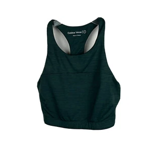 Outdoor Voices Move Free Crop Top S Womens Green Stretch Sports Bra Nylon Blend - Picture 1 of 5