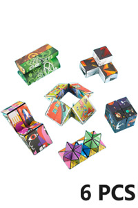 Infinity Flip Magic Cube Puzzle Zmienna zabawka antystresowa Prezent świąteczny 6 szt.