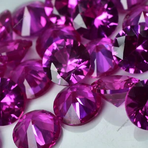24 Pcs 8x8 mm Natural Untreated Round Cut Ruby CERTIFIED Pink Gemstone - Picture 1 of 4