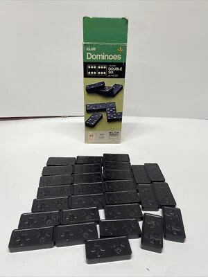 Vintage 1970 Milton Bradley #4101 CLUB Dominoes Halsam Double Six 28 Pieces - Image 1 of 4
