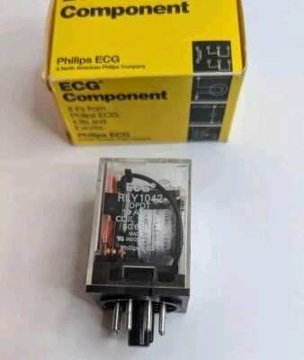 NUEVO PHILIPS ECG RLY1042 DPDT Bobina 12 VAC RELÉ 10A  Foto 1 de 3