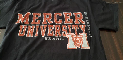 Mercer University Bears Established In 1833 Mascot Logo Mens T-Shirt SIze S EUC Cover