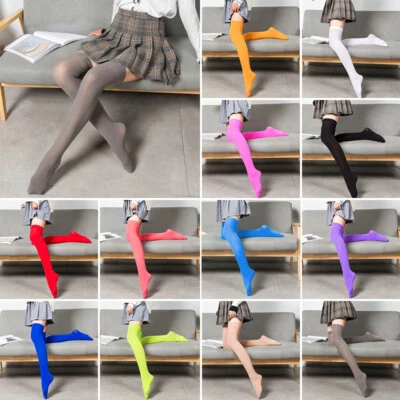 Mädchen Frauen Oberschenkel Hoch Über das Knie Socken Extra Lang Stretch Sexy / - Bild 1 von 4