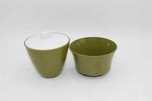 2 zuccheriere vintage Allied Chemical Melmac melamina verde oliva 1 coperchio - Foto 1 di 9