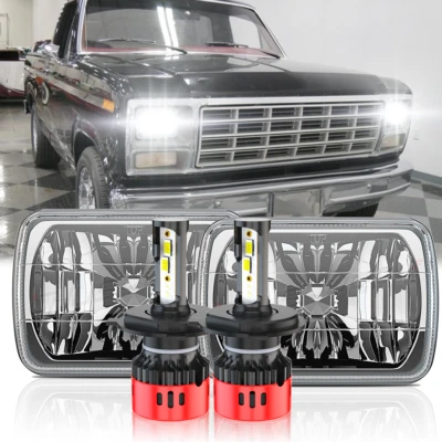 Fit Ford F100 1978 1979 1980 1981 1982 1983 7x6" LED Headlights Hi/Lo Beam - Image 1 of 4