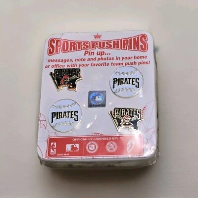 Pittsburgh Pirates Baseball VTG Hat Cap PUSH PINS (Set Of 4) MLB Licensed - Image 1 of 2