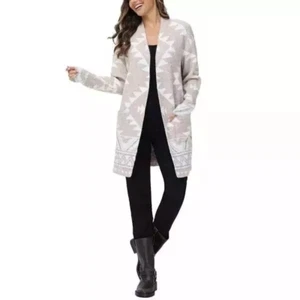 Neu mit Etikett Frye Damen kuscheliger Cardigan Pullover Oberteil Haferflocken-Kombination cremefarben Größe XL $ 65 3C607 - Bild 1 von 3