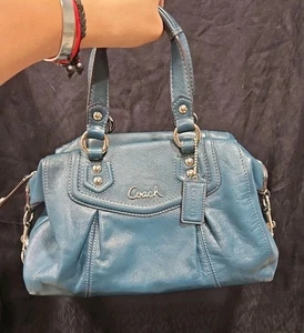 Coach türkis/grün Leder wandelbare Umhängetasche Tasche Handtasche graues Futter F19247-lesen - Bild 1 von 13