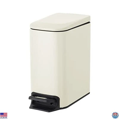 Small Bathroom Trash Can with Lid, Soft Close, Step Pedal, 6L Stainless Steel - Image 1 of 4