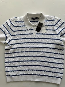 Polo Ralph Lauren Rayas Tejido con Cable Algodón Polo Suéter Mujer 2X - Imagen 1 de 6