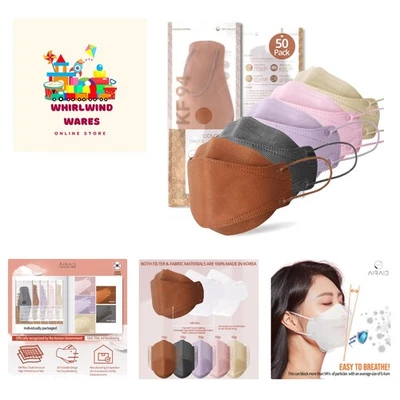 Stylish KF94 Masks for Adults & Teens - 50 Individually Wrapped, Breathable - Image 1 of 4