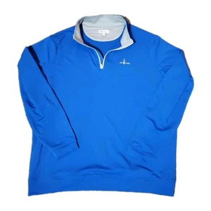 Peter Millar Mens Blue Bay Creek Golf Club Logo 1/4 Zip Pullover Size XL Stretch - Picture 1 of 11