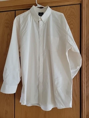 Stafford Travel Ivory Wrinkle-free Oxford  Dress Shirt 18 34-35 Pristine - Image 1 of 3