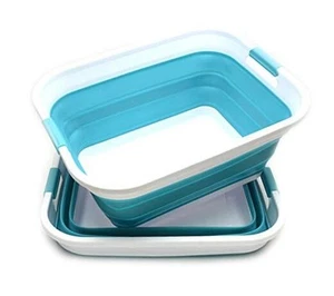 Set of 2-41L(10.8 gallon) Collapsible Plastic Laundry Basket-Pop Up Storage - Picture 1 of 8