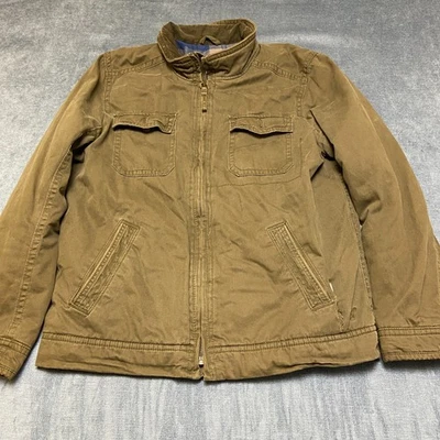 复古 American Eagle Outfitters 夹克男式大号绿色棉 Y2K 格子衬里 — 第 1/4 张图片